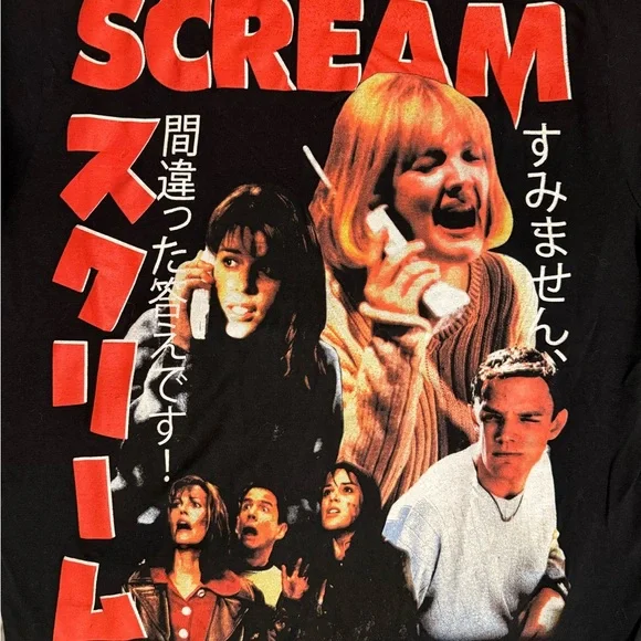 Hot Topic Scream Collage Boyfriend Fit T-Shirt with Japanese Text - Medium - Picture 8 of 8